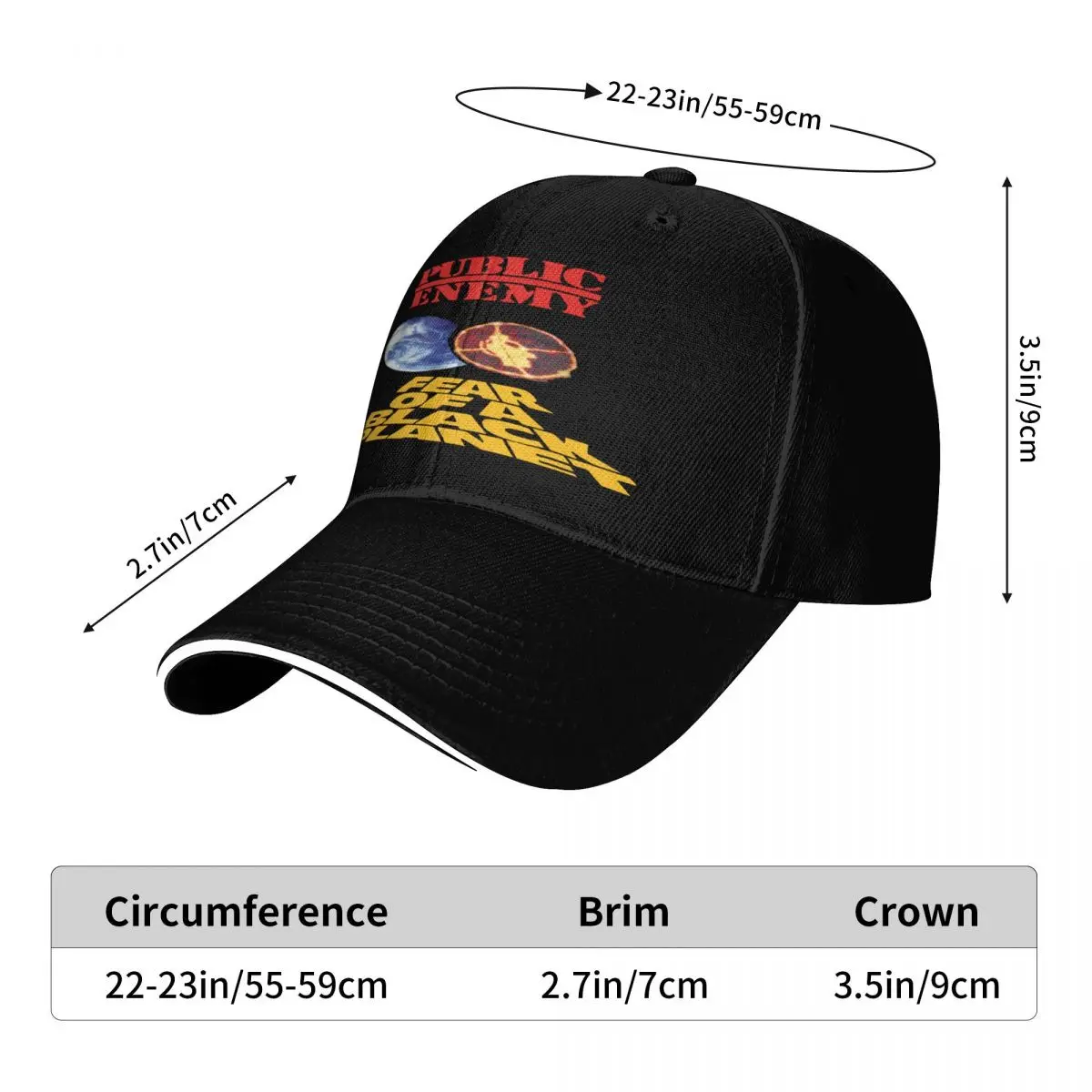 أعدائ الجمهور الخوف من كوكب قبعة الكرة قبعة بيسبول قبعة بيسبول للرجال رجل قبعة قبعة بيسبول