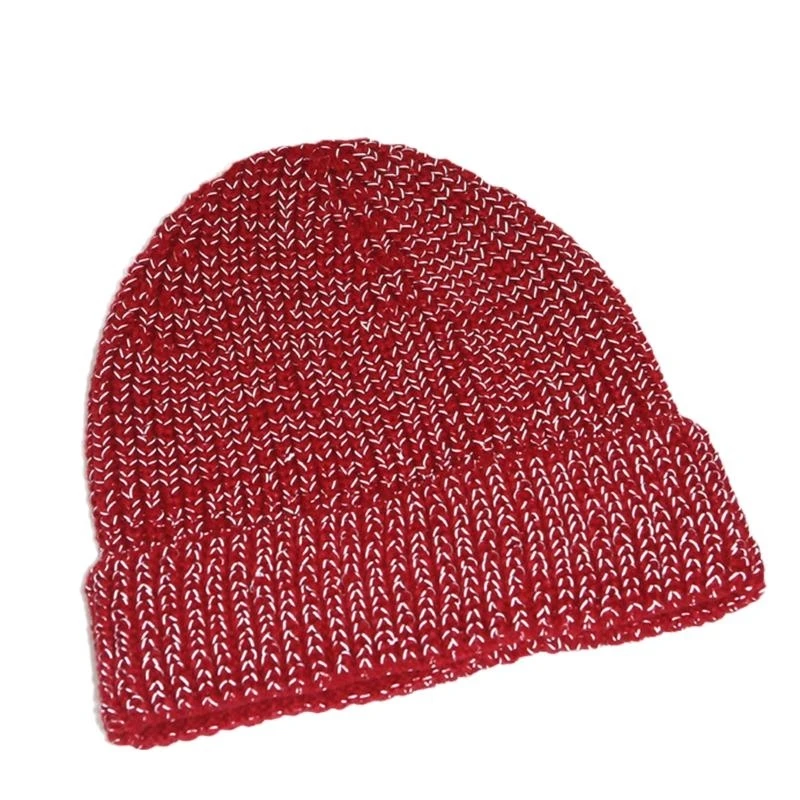 49MF Hip Hop Reflective Beanie Hat Knit Skull Cap Knitted Hat All-match for Men Women