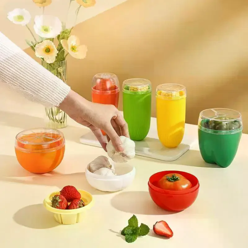 1pc Creative Kitchen Refrigerator Vegetable Fruits Crisper Containers Onion Avocado Tomatoes Lemon Fresh Storage Box