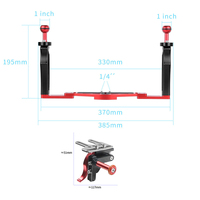 Adjustable Dual Handle Tray Stabilizer Rig Diving Upgrade for GoPro Canon Sony DSLR Camera Smartphone Underwater Housing Bracket