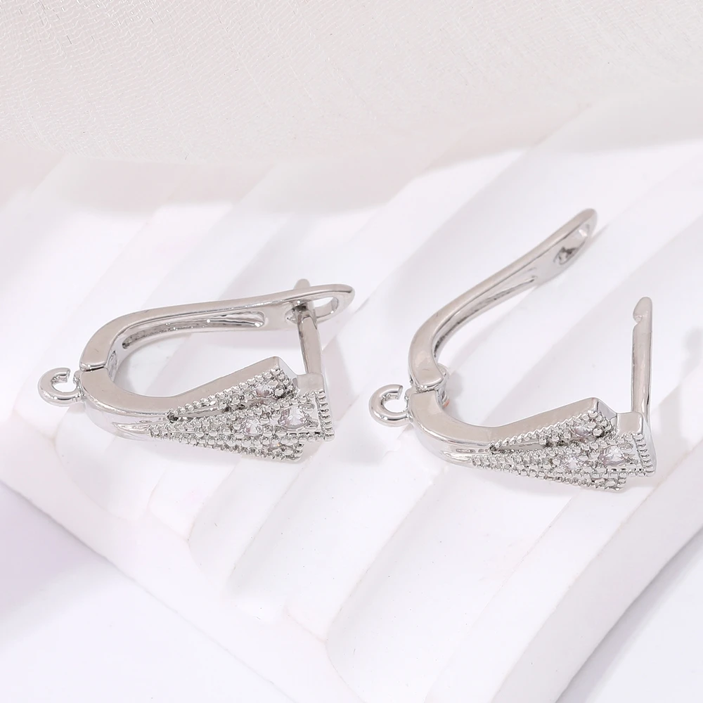 Juya DIY Anti-Allergy Material Bales Ear Wire Hooks Gold Silver Plated Earring Accessories For Women's Earring Making Supplies image 2
