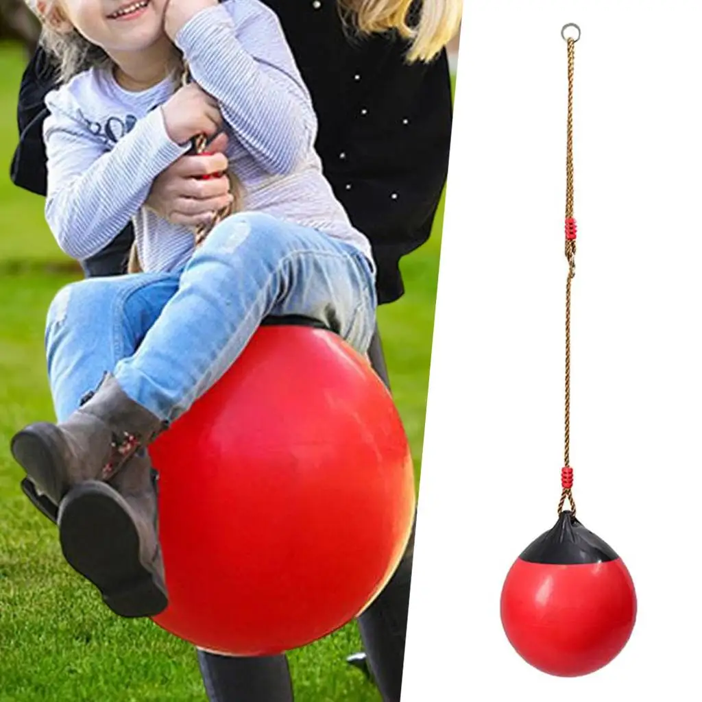 Bounce Ball Outdoor Swing Seat with Heavy Duty Rope for Kids & Adults