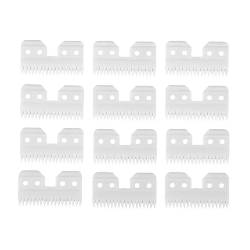 

ABLK 12Pcs Cutting Blade 18-Tooth Zirconia Blade Clipper Cutting Blade Hair Clipper Blade For Oster A5 S