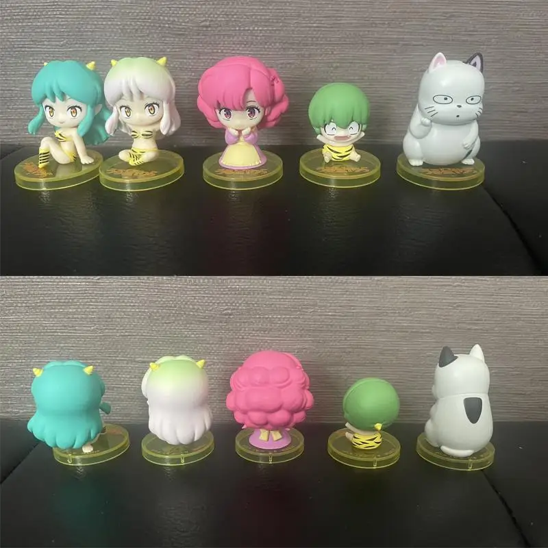 5pcs/set Bandai twisted egg Urusei Yatsura Sitting posture 2 Lum Ten Action Figure Model Toys Gift for Birthday Children