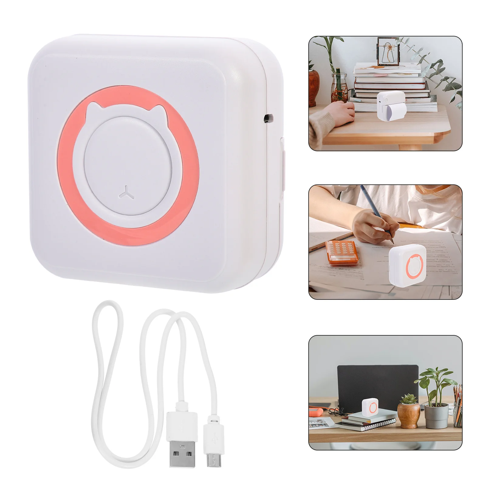 مجموعة واحدة من أدوات الطابعة المحمولة للمنزل والمكتب والمدرسة تستخدم شحن USB أداة طباعة الملصقات اللاسلكية للطلاب المحمولة #2