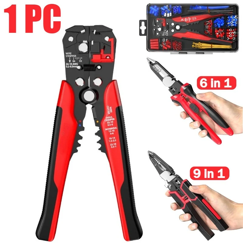 Wire Stripper Self-Adjusting Wire Crimping Tool Effortless Stripping for Network Engineers Cable Technicians and DIY Enthusiasts