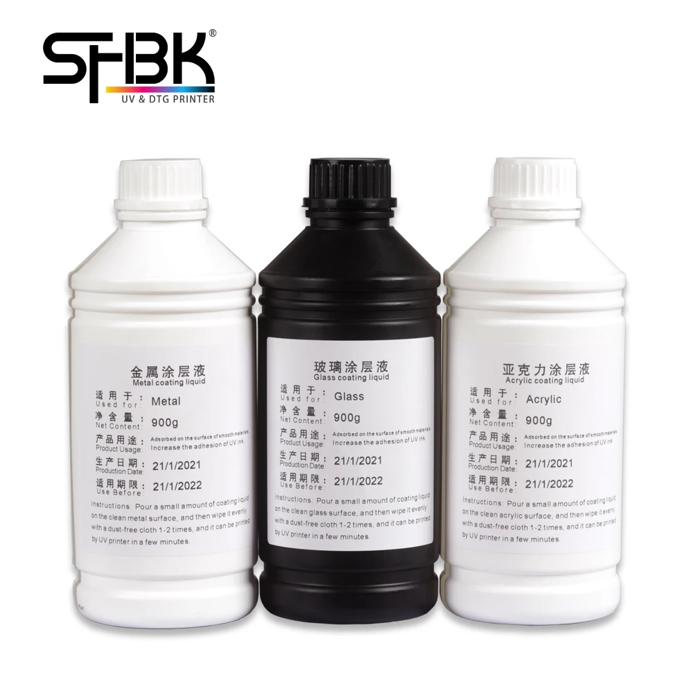 UV coating liquid For uv printers. helps UV ink to be adsorbed on glass acrylic metal surface without falling off