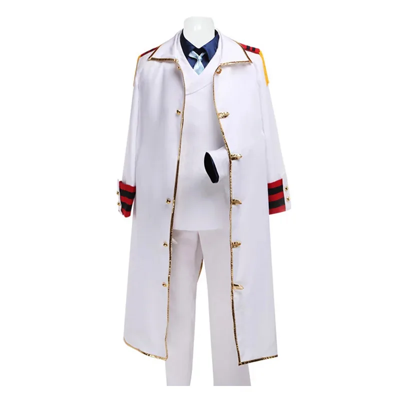 CyAnime singe D Garp Cosplay Costume uniforme marin veste manteau cape Luffyy grand-père fête Halloween Costume hommes femmes