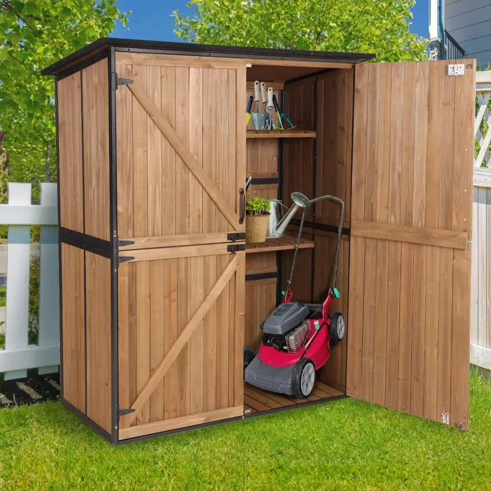 Sheds&Outdoor Storage,Large Garden Shed with Metal Frame Structure and Adjustable Shelves,Bike Storage Tool Cabinet Box Backyard