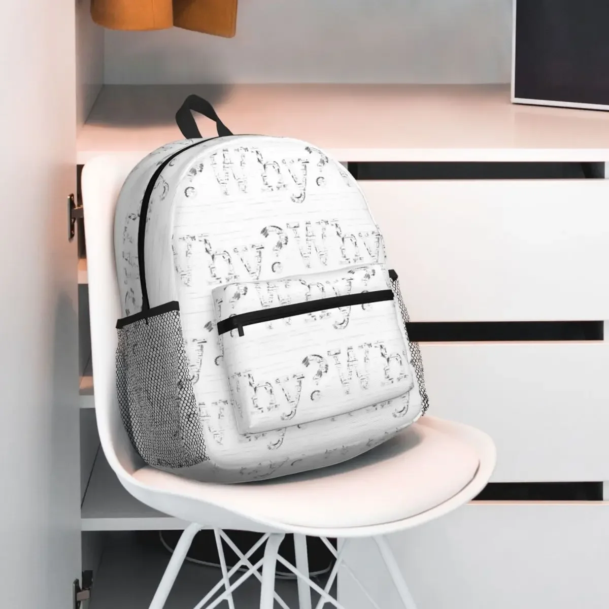 لماذا الحد الأدنى سؤال وجودي تي شيرت حقيبة الظهر Daypack بنين بنات BookBag حقيبة مدرسية حقائب الكتف للرجال والنساء