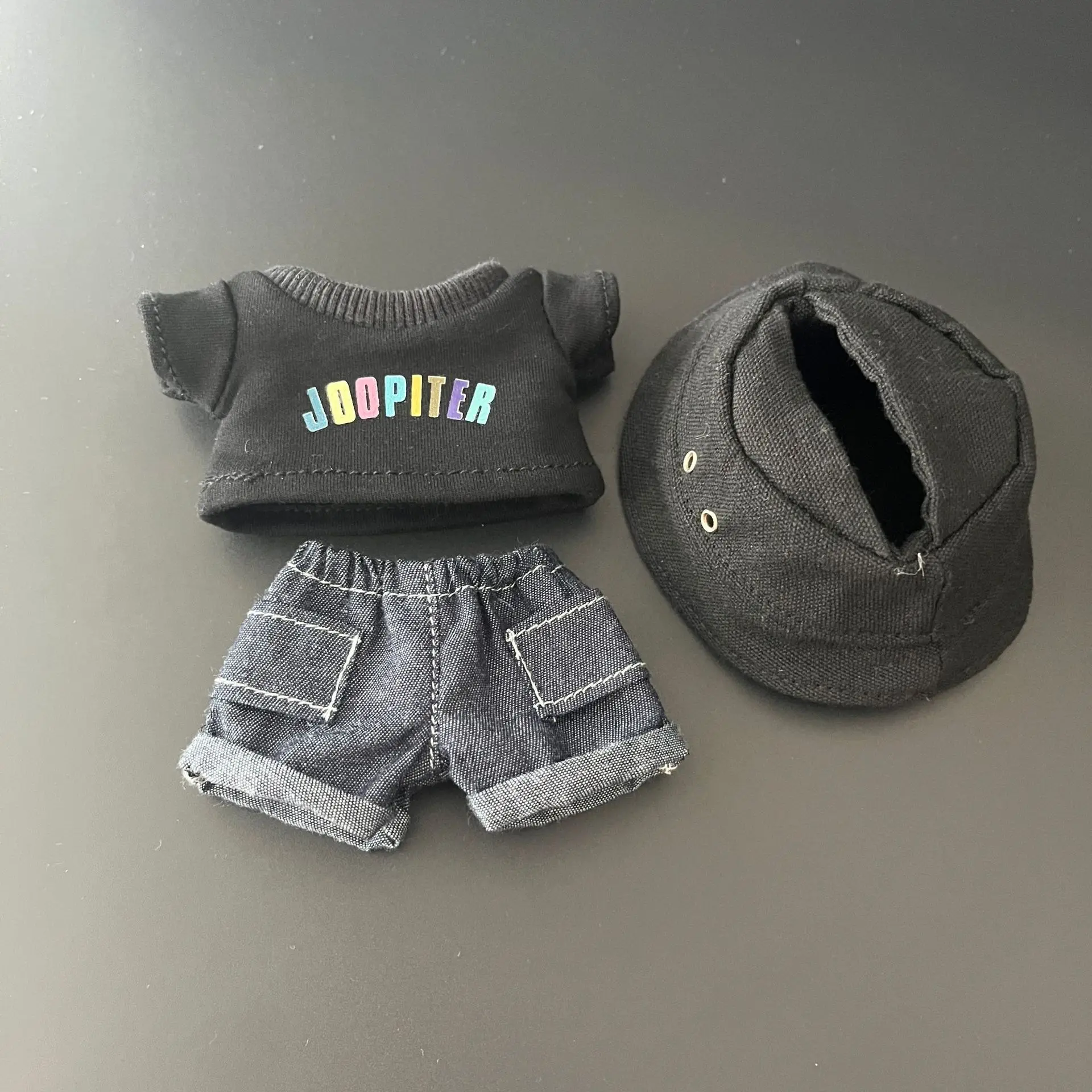 For 17cm Labubu Clothes Kpop Star Idol Jackson Wang Same Style Clothing Labubu Dolls T-shirt jeans fisherman hat Diy Accessories