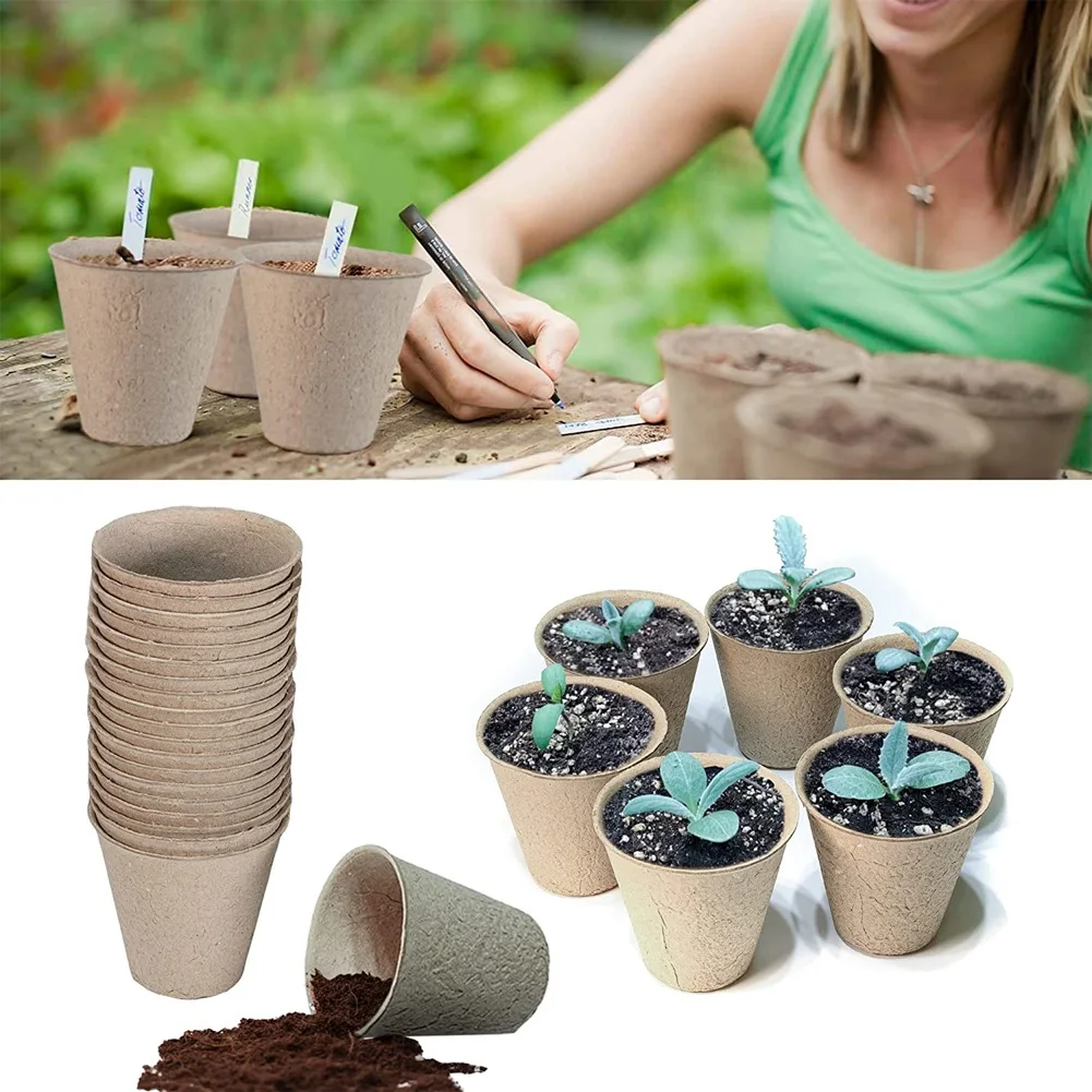 

【Today-Only!】Growing Pots For Plants, Diameter 8 Cm, Height 8Cm, 100 Pieces Plant Pots And 100 Plant Labels