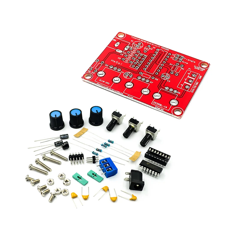 Function Signal Generator DIY Kit Sine/Triangle/Square Output 1Hz-1MHz Signal Generator Adjustable Frequency Amplitude XR2206