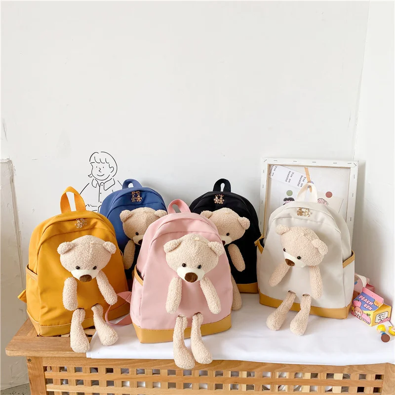 

Children's bags 2024 autumn new backpack cute bear boys and girls children primary school schoolbags small bookbags