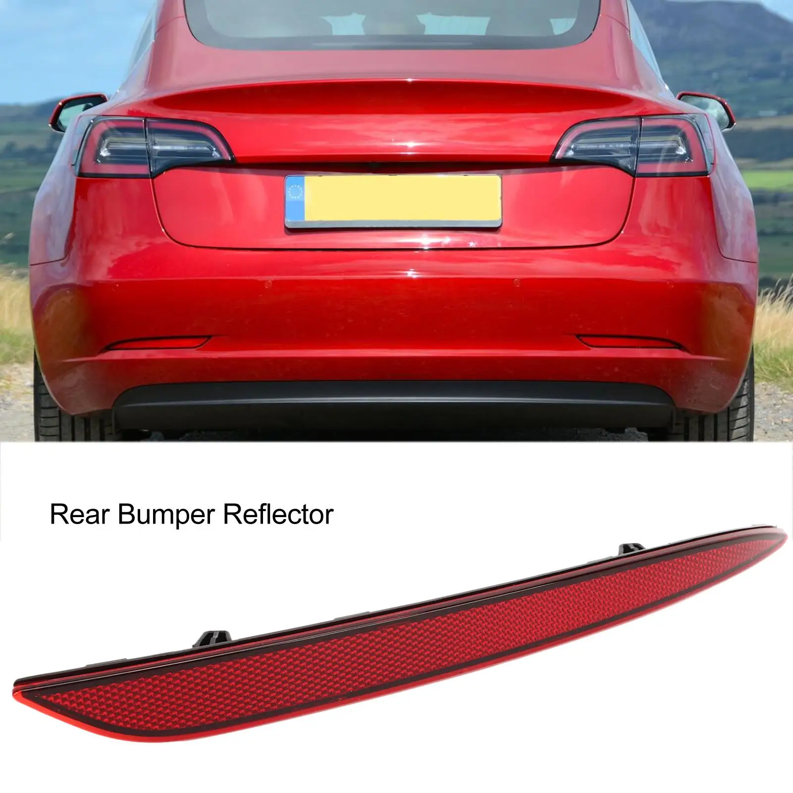 Rear Bumper Reflector Tail Light Reflectors Fadeproof for model 3 2017 To 2023