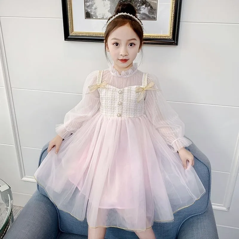 2026 Summer Girls Dress Trendy Kids Princess Dress Spring Autumn Children Clothing Fashion Girls Outfit