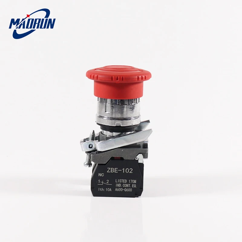 

1pcs Emergency Stop Mushroom Push Button Switch Fits XB4-BS542 Spring Return 1NC