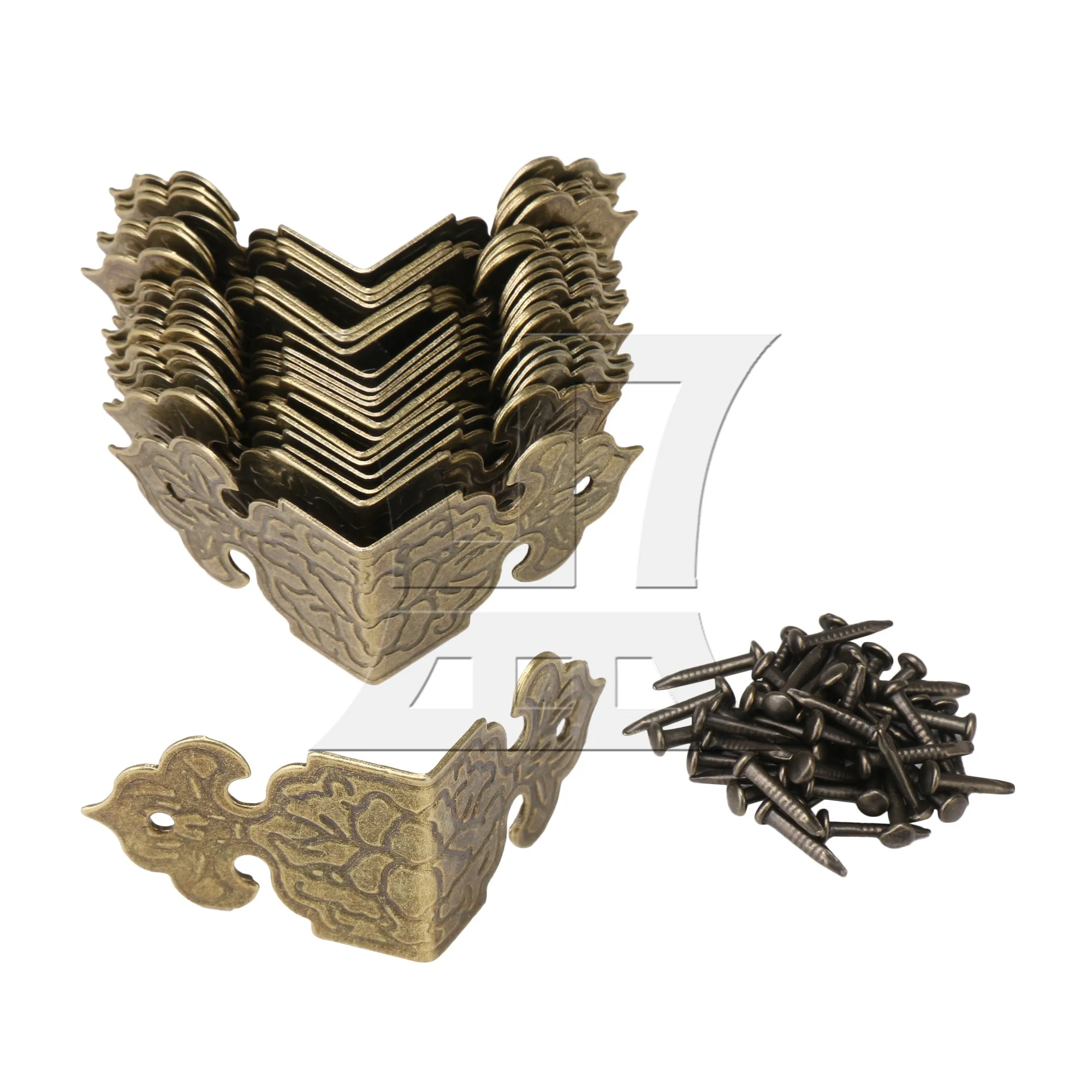 BQLZR Bronze Vintage Edge Box Corner Cover Guards Desk Edge