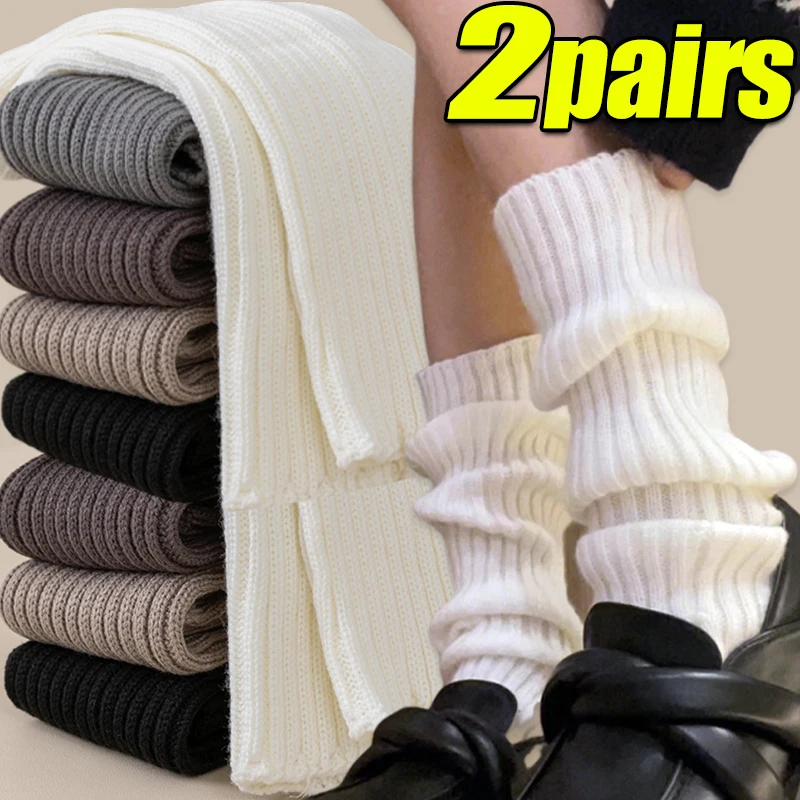 Calentadores de piernas de invierno Y2k, calentadores de brazo de punto esponjosos, calcetines largos de punto gótico de Lolita, calentador de piernas para mujer, cubierta de botas elástica elegante