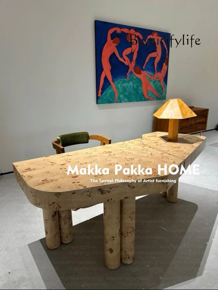 

Medieval style creative tree tumor solid wood desk household surprise quiet wind writing desk retro art desk