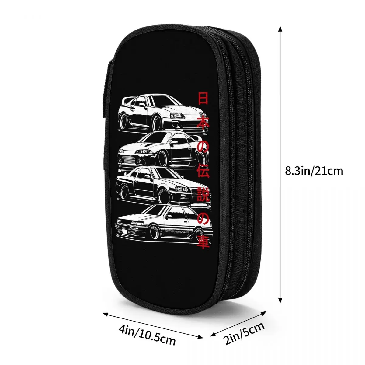 JDM Legends Pencil Case Lovely Japanese Car Pen Pencil Bags Student Large Storage School Supplies Gift Pencil Pouch