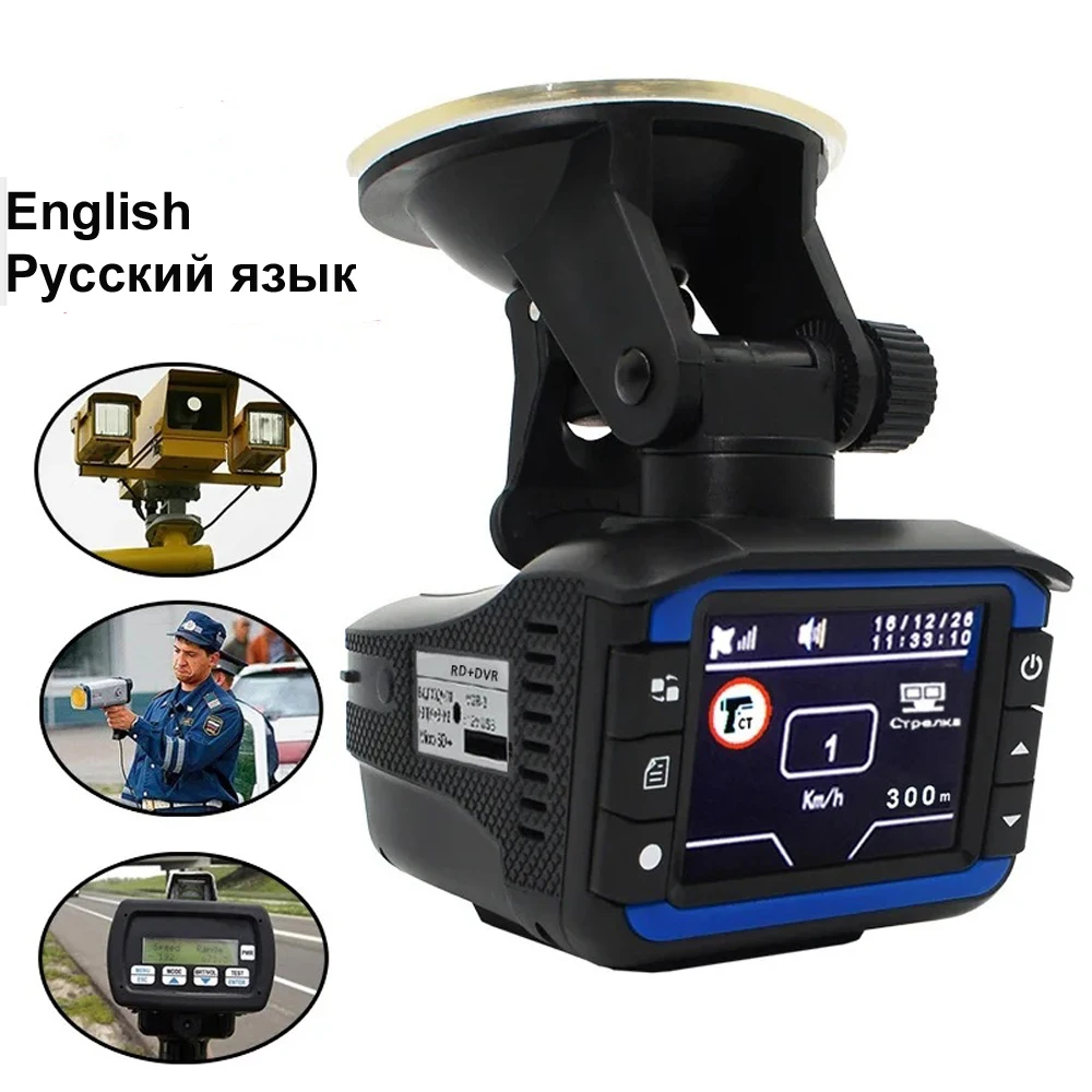 

Car Speed Detector DVR Dash Camera Video Recorder VGR3 FHD 720P Night Version G-sensor Video Registrator Russian & English Voice