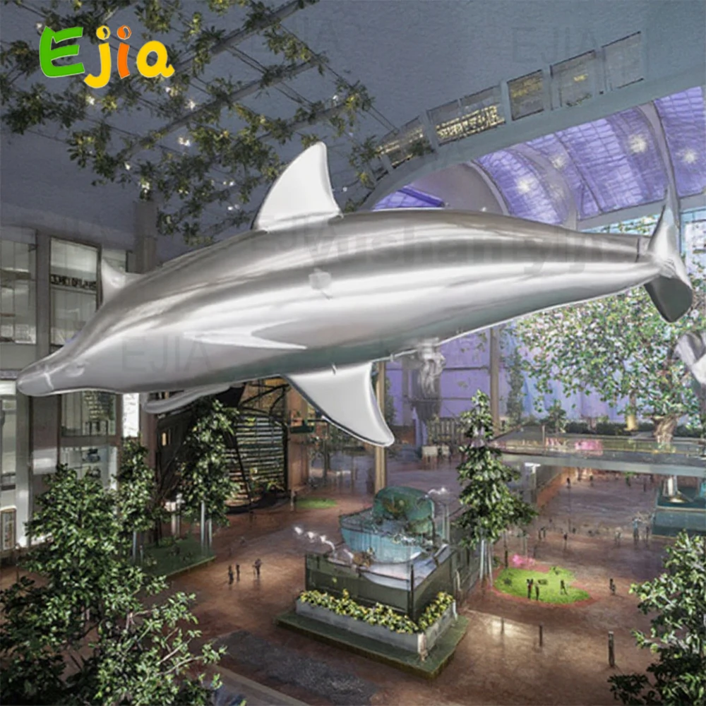 

Large Party Decoration Remote Control Flight Helium Dolphins Cartoon Advertising Inflatable Flying Dolphin For Mall Event