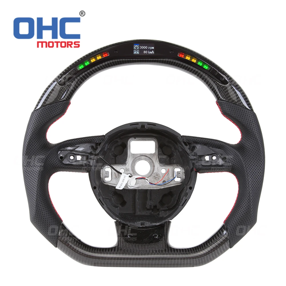 New Design Steering Wheel for audis s4 s5 b8.5 b8 b9 avant exhaust led display carbon fiber steering wheel ohc motors