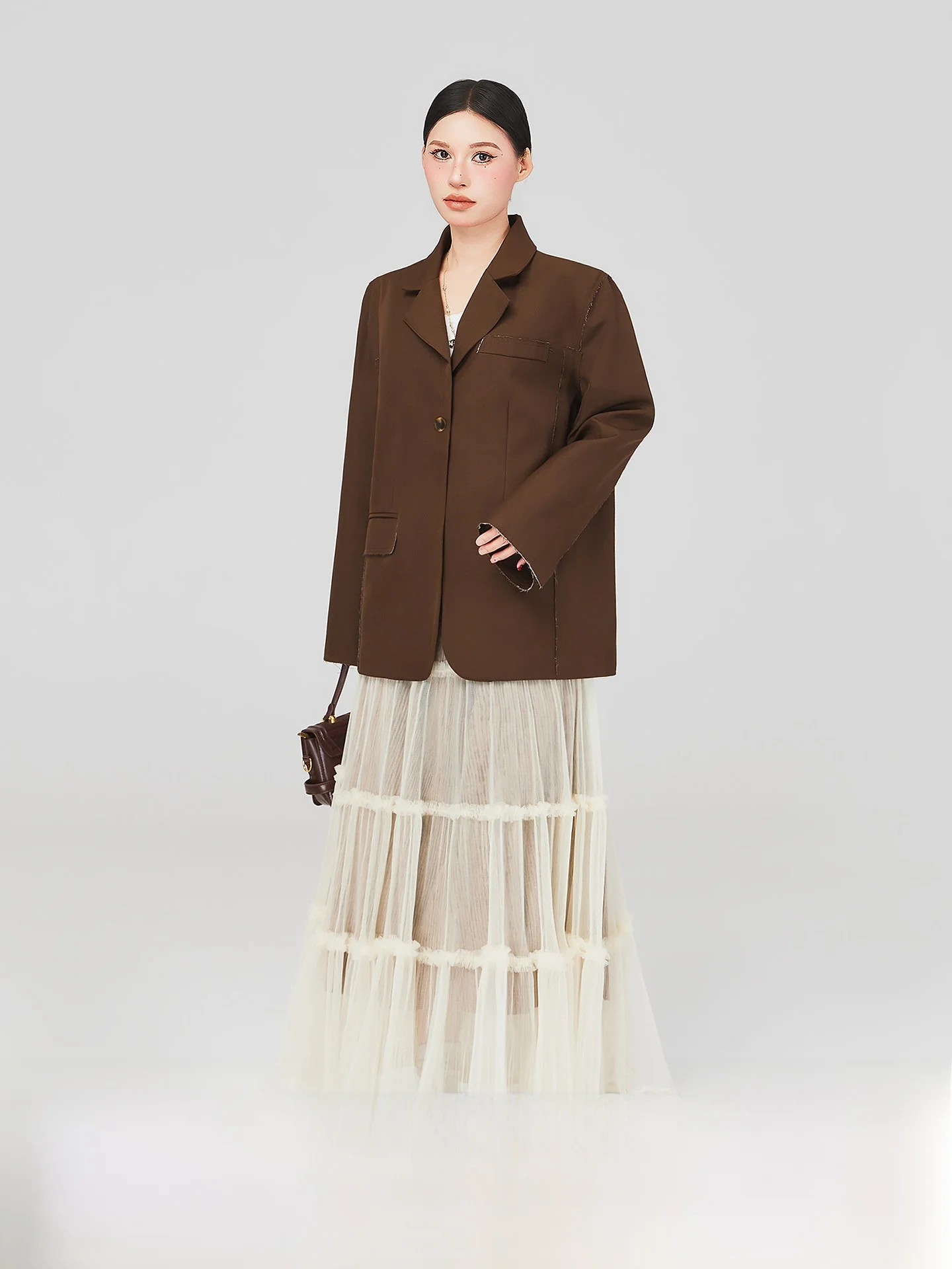 

Весенний повседневный комплект одежды для женщин больших размеров: длинное пальто и юбка миди, комплект из двух предметов, юбка А-силуэта с высокой талией