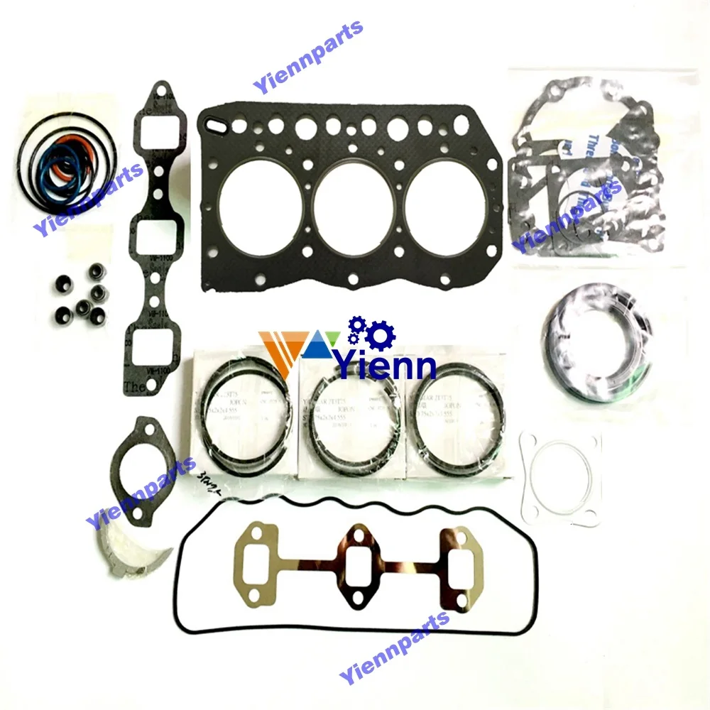 3TN75 3TN75E Overhaul Full Gasket Kit With Piston Ring Set For Yanmar Diesel Engine Parts Tractor FX165 FX175 CA220 YSR2100