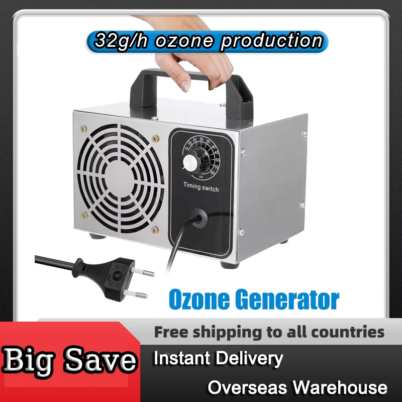 32g/h 220V/110V Ozone Machine Ozone Generator O3 Air Purifier Air Deodorizer for Home Kitchen Office Car