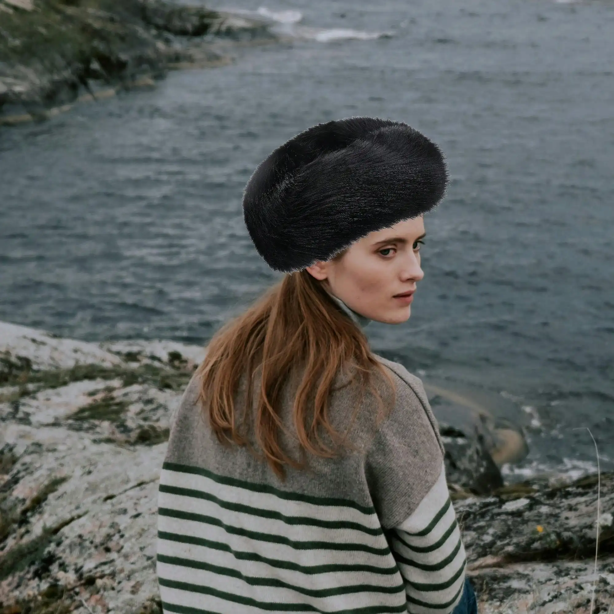 المرأة الروسية نمط أفخم قبعات سميكة رقيق الثعلب الفراء محبوك قبعة الشتاء الدافئة سماعات الأذن