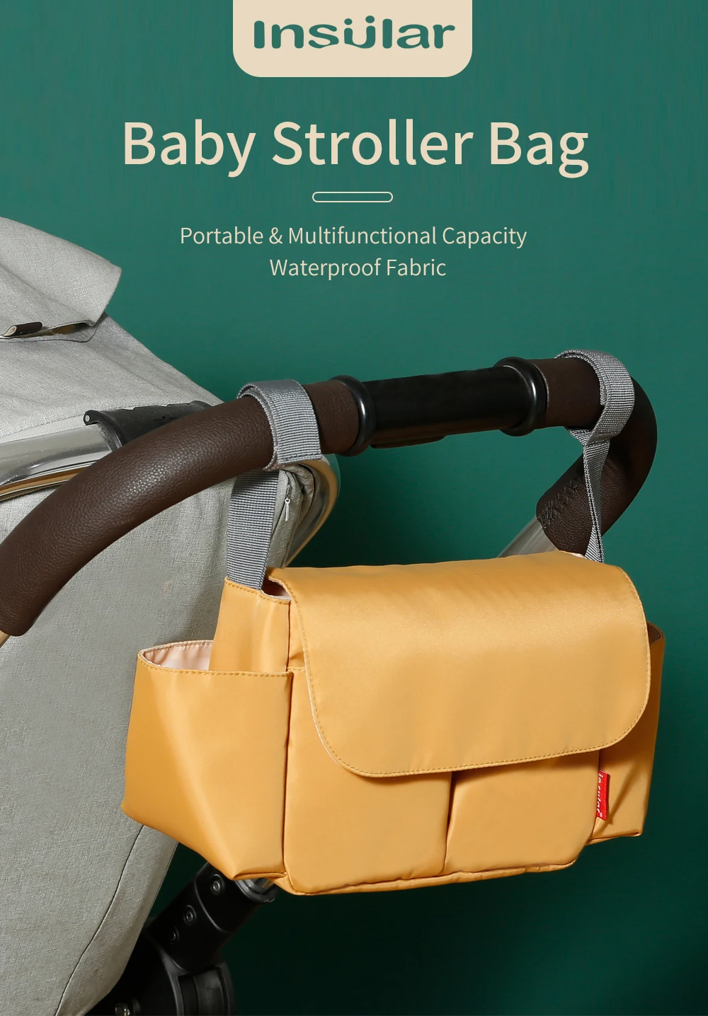 Baby Kinderwagen Tasche Kinderwagen Organizer Zubehör Kinderwagen Tasse Halter Abdeckung Trolley Organizer Tasche Reise Zubehör – Detail 1