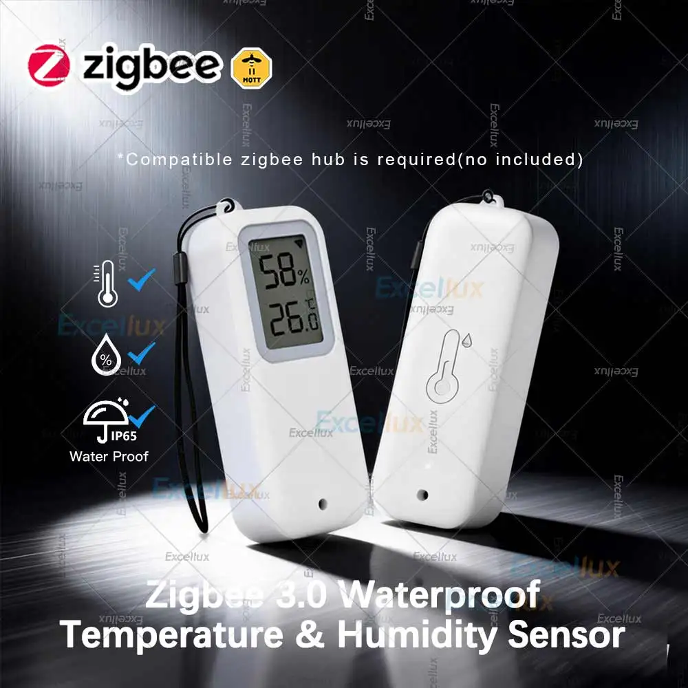 

Водонепроницаемый датчик температуры и влажности Zigbee, термогигрометр для помещений и улицы, удаленный мониторинг через приложение, поддержка домашней автоматизации, Z2MQTT