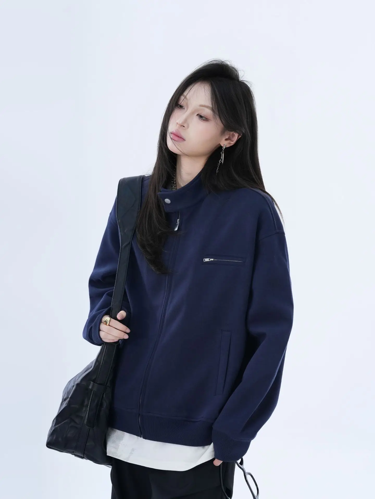 

Bomber Jackets Womens Jacket American Style Winter Fleece-Lined Quilted Relaxed Fit Adventure Climbing Functional Outdoor Simple