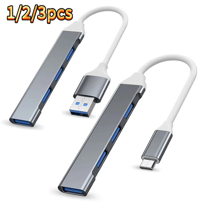 1/2/4pcs 4-Port Multi-Splitter Type C Hub USB Adapter OTG for Xiaomi Lenovo MacBook 13 15 Air pro PC - Computer Accessories