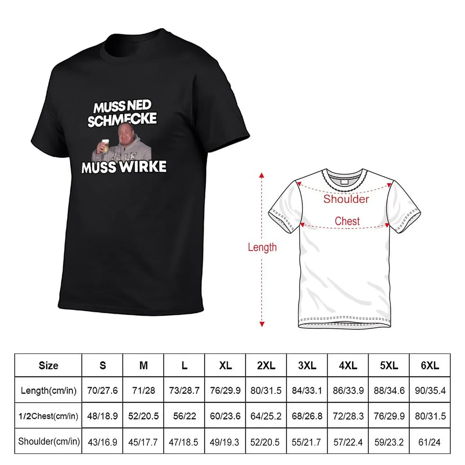 New Markus Rühl Meme Muss ned schmecke muss wirke T-Shirt plain t-shirt korean fashion men graphic t shirts