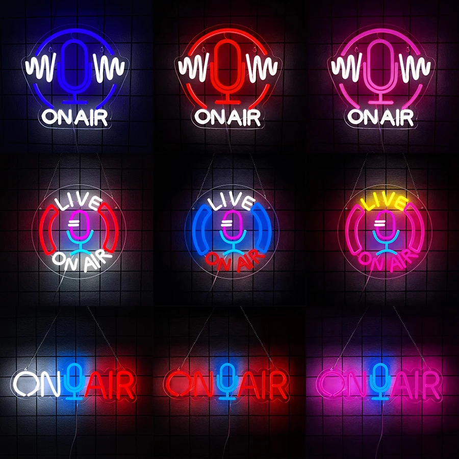 On Air Neon Sign,Recording LED Neon Light Sign for Wall Art Broadcasting Room Home Studio Man Cave Game Room Bar Decor USB Sign
