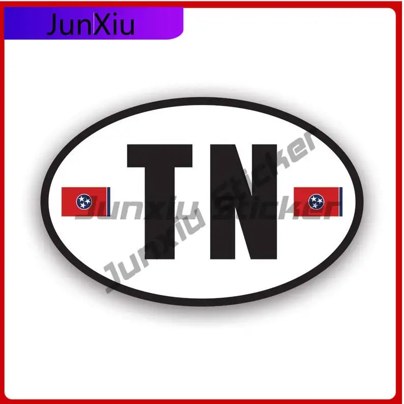 

Tennessee Flag Oval Sticker Uv Protected V3 Tn Euro Car Sticker Vinyl Decal Waterproof Durable For Car Window Laptop Bumper Gift