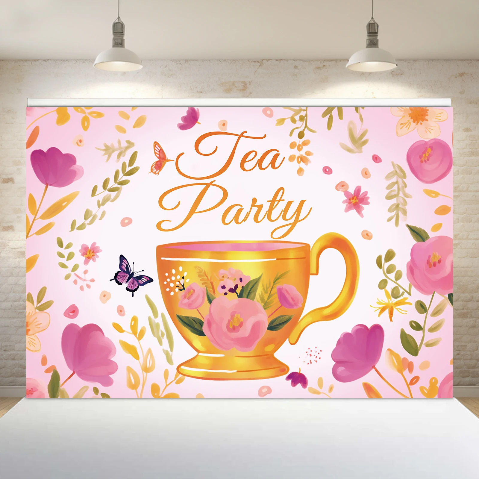 1PCS 100x150cm Tea Party(9) Theme Backdrop,Photography Background,Used To Gifts,Activities Or Other Party Decoration