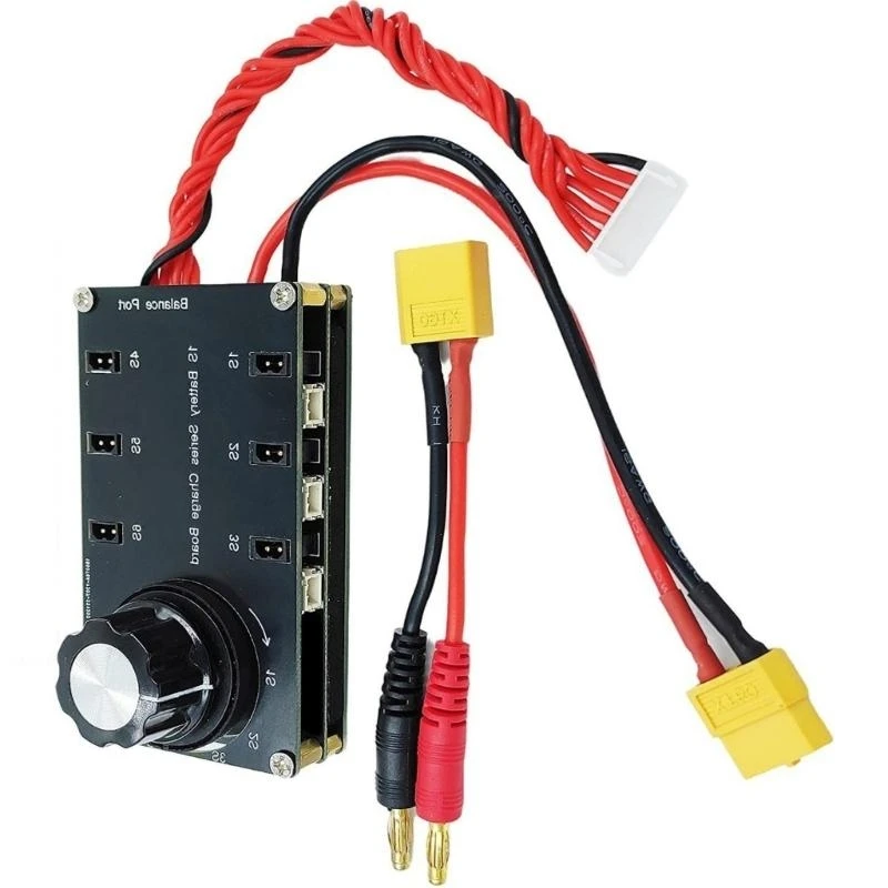 XT60 Input Balance Charging Board 1S Battery Adapter Plate 6 Port for PH2.0 BT2.0 GNB27 1S FPV Outdoor Activity