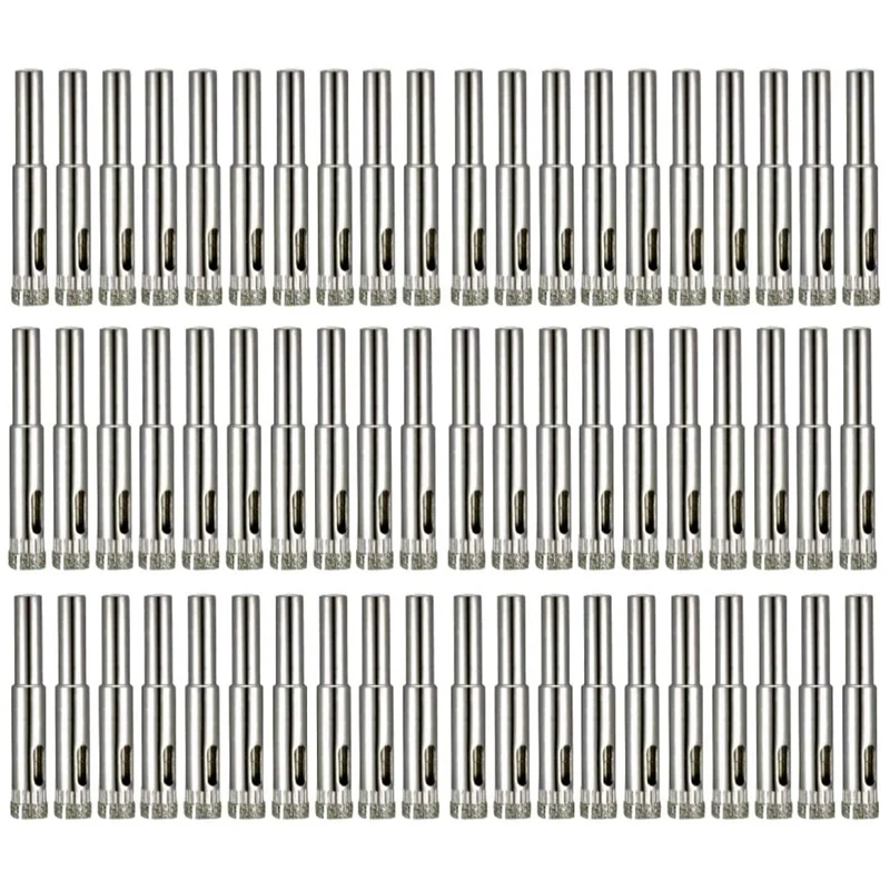 ABRE-60Pcs Diamond Drill Bit, 8Mm Diamond Coated Tip Hole Hollow Core Drill Bits Cutter For Glass Ceramics Porcelain Tile