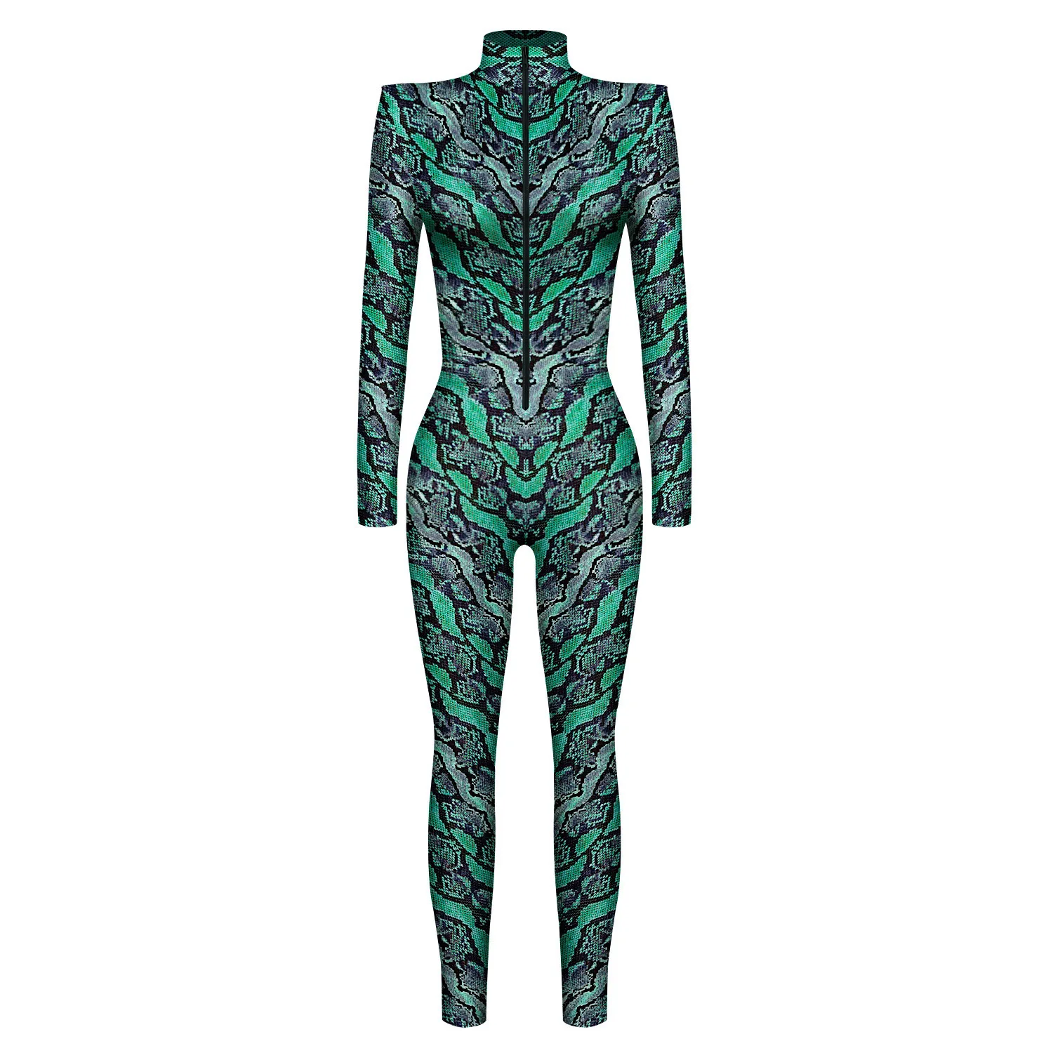 Herren Damen Punk Future Roboter Drache Schlange Totenkopf 3D-Druck Bodysuit Erwachsenen-Halloween-Kostüm Party Rollenspiel Schlanker Jumpsuit – Detail 6