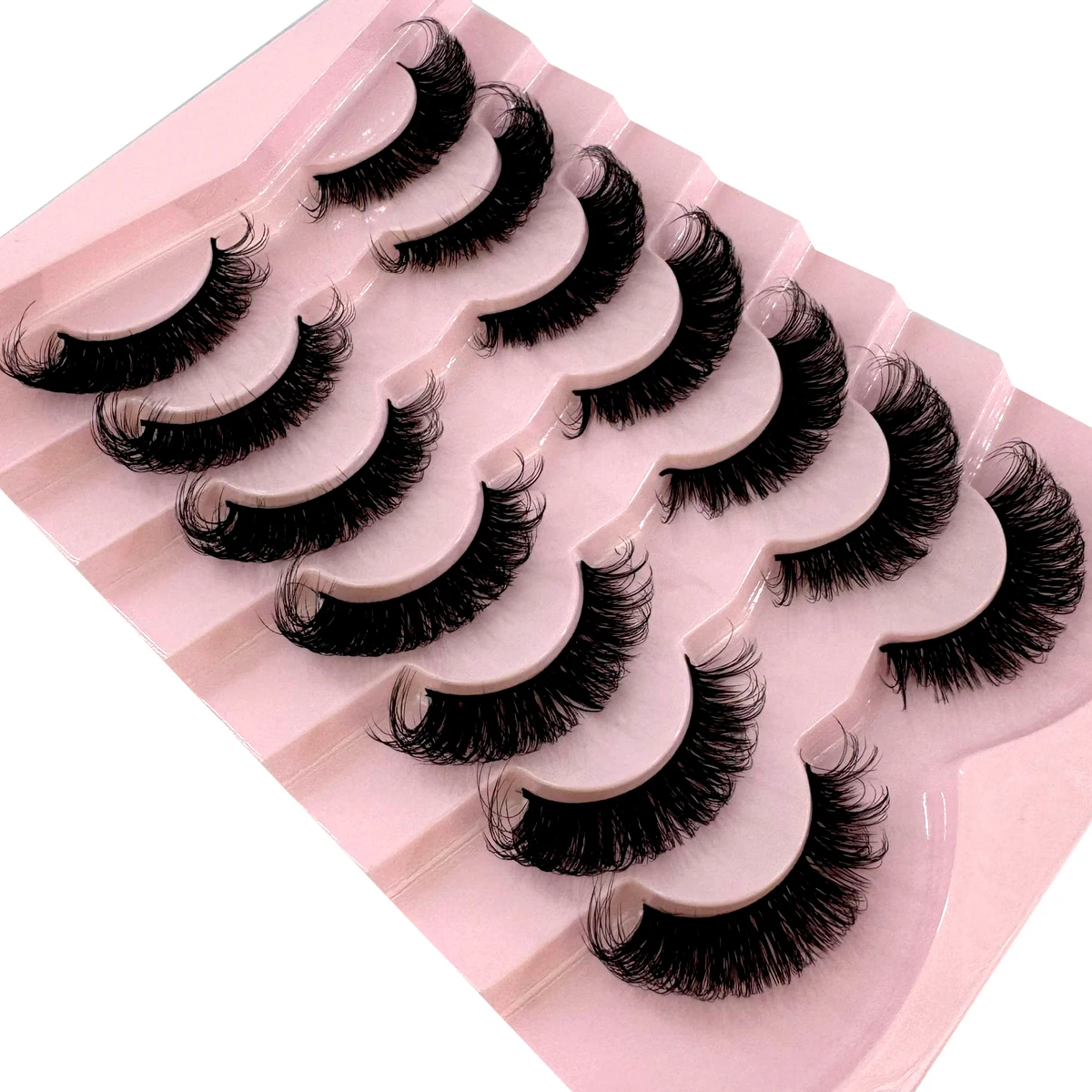 5/7 Paar russische Streifenwimpern, flauschige künstliche Nerzwimpern, Wispy-Wimpern für einen natürlichen Look, dicke, voluminöse künstliche Wimpern, lockige künstliche Wimpern – Detail 33