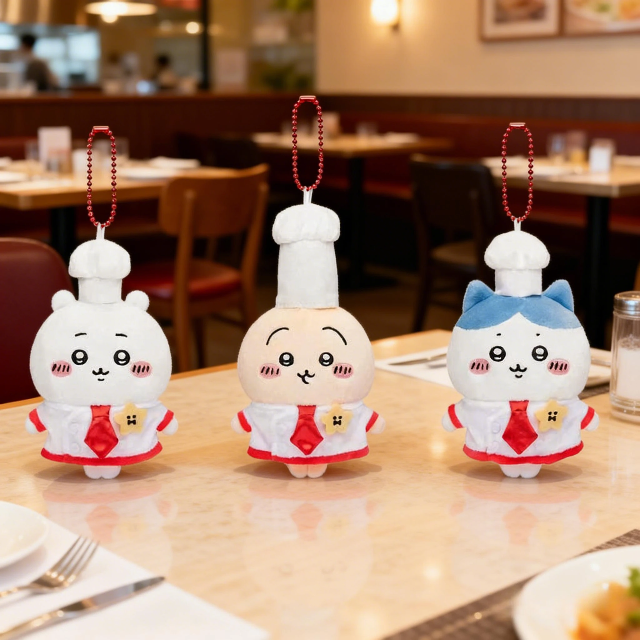 Cute Chef Hat Series  Fur Fabric Doll Bag Hanger Decor Item in Stock Keychain Nagano Hachiwer Achii Usagi Cuddly Toy
