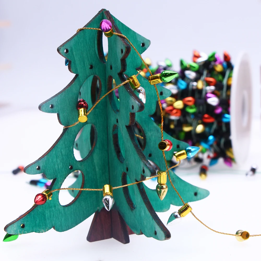 50cm Mini Colorful Christmas Fairy Lights Fake Light String Dollhouse Decor Miniature Craft Furniture Accessory Pretend Play Toy