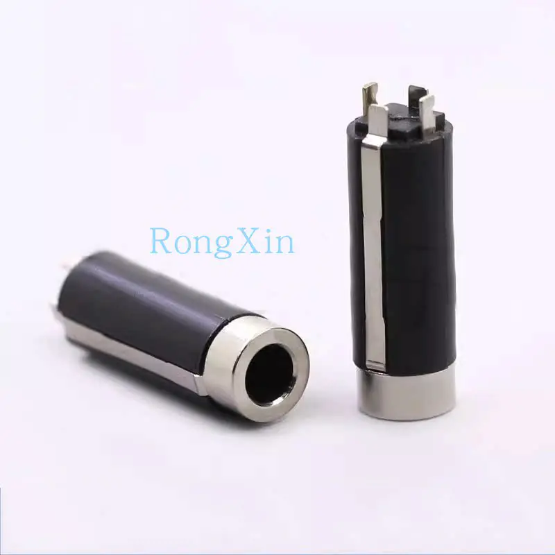 100pcs/3.5mm PJ headphone socket 3.5 four-pole shrapnel nickel-plated base four-pin 3.5MM audio four-section mother