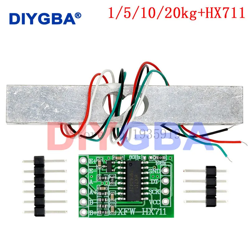 Digital Load Cell 1KG 5KG 10KG 20KG HX711 AD Module Weight Sensor Electronic Scale Aluminum Alloy Weighing Pressure Sensor