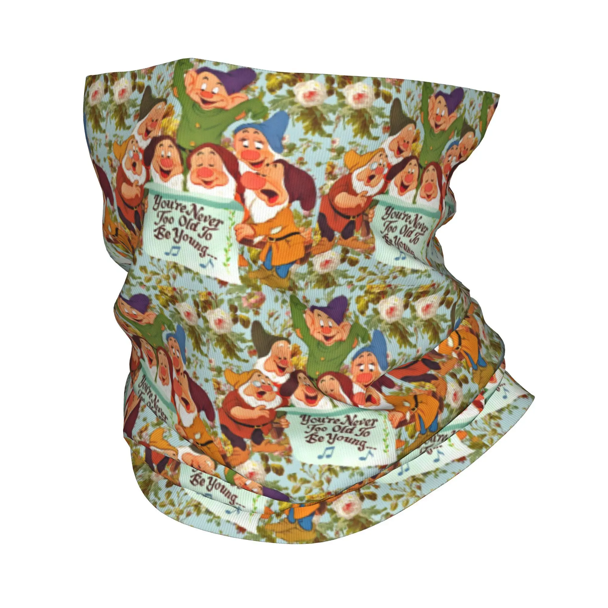 

Custom Snow White And The Seven Dwarfs Winter Headband Neck Warmer Men Women Hiking Tube Scarf Cartoon Movie Face Bandana Gaiter