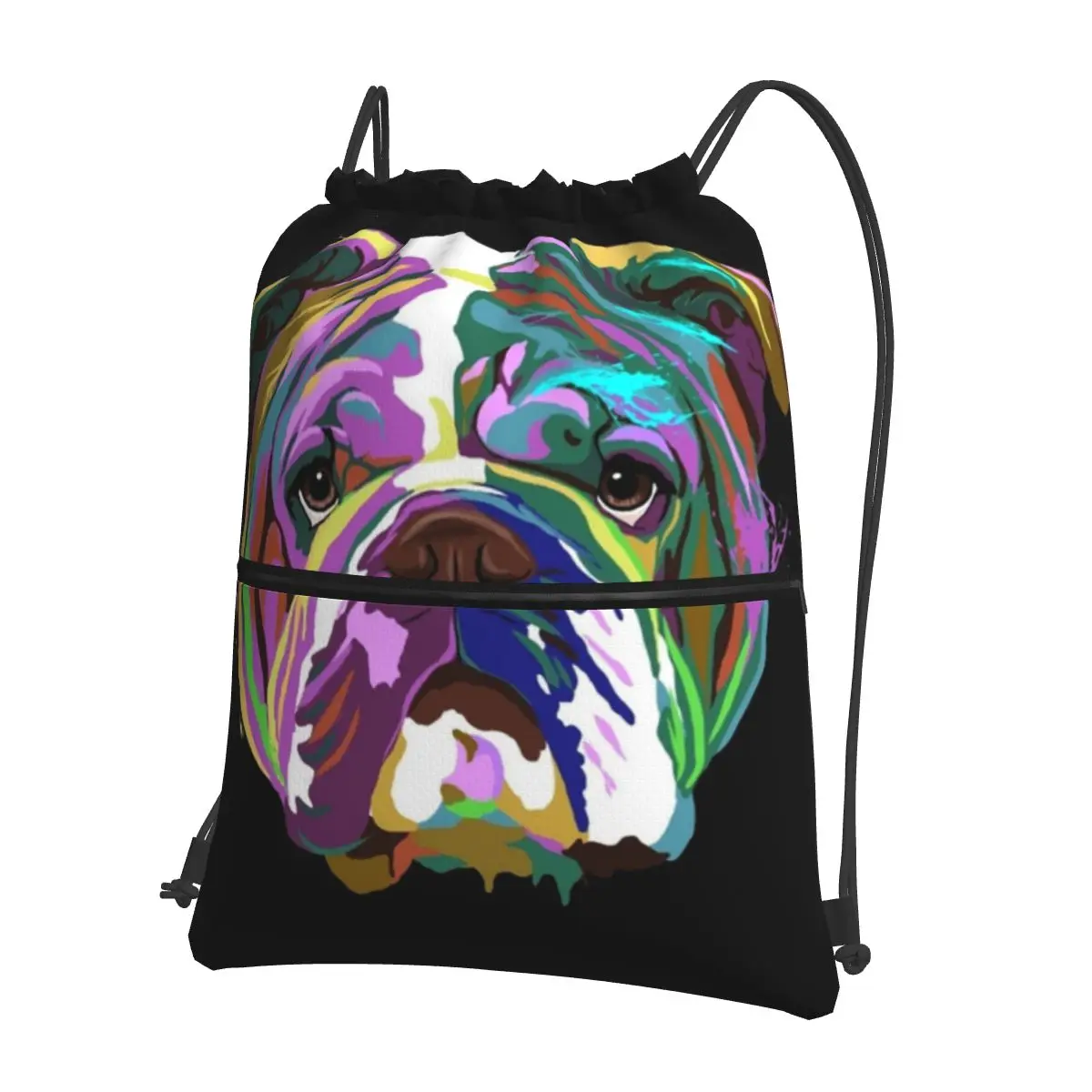 Englisch Bulldog Splash tragbare Rucksäcke Kordel zug Tasche Kordel zug Bündel Tasche Buch Taschen für Reises port Mann Frau